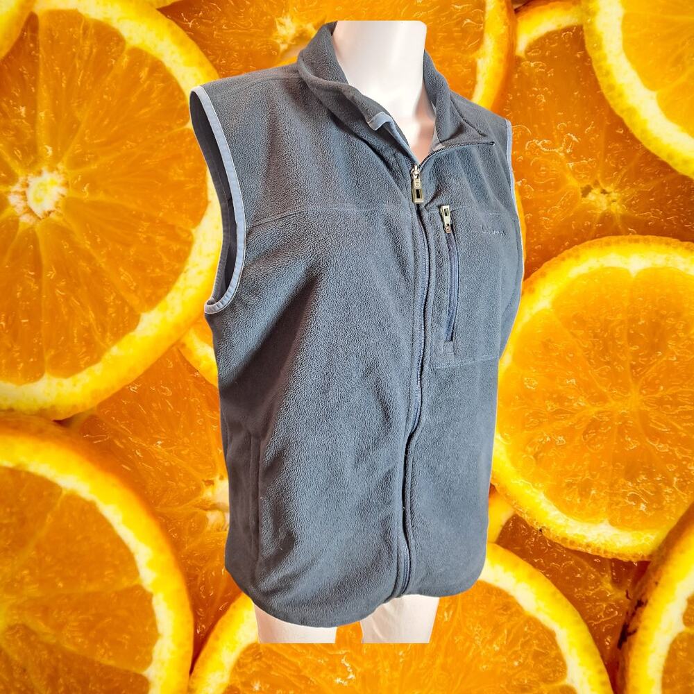 L.L.Bean Men's Gray Polyester Fleece Full-Zip Sweater Vest Size M